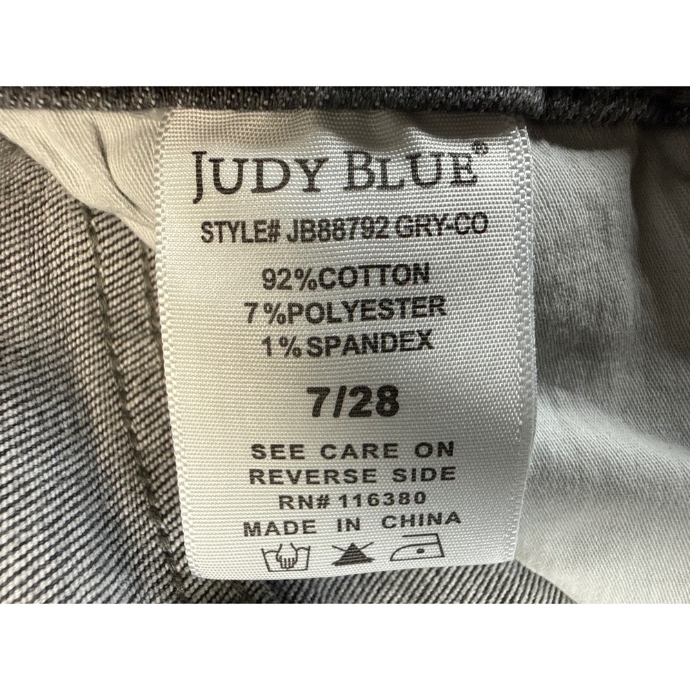 Judy Blue Skinny Jeans Size 7/28 Gray Preppy Party Distressed Raw Hem JB88792 - Picture 4 of 15